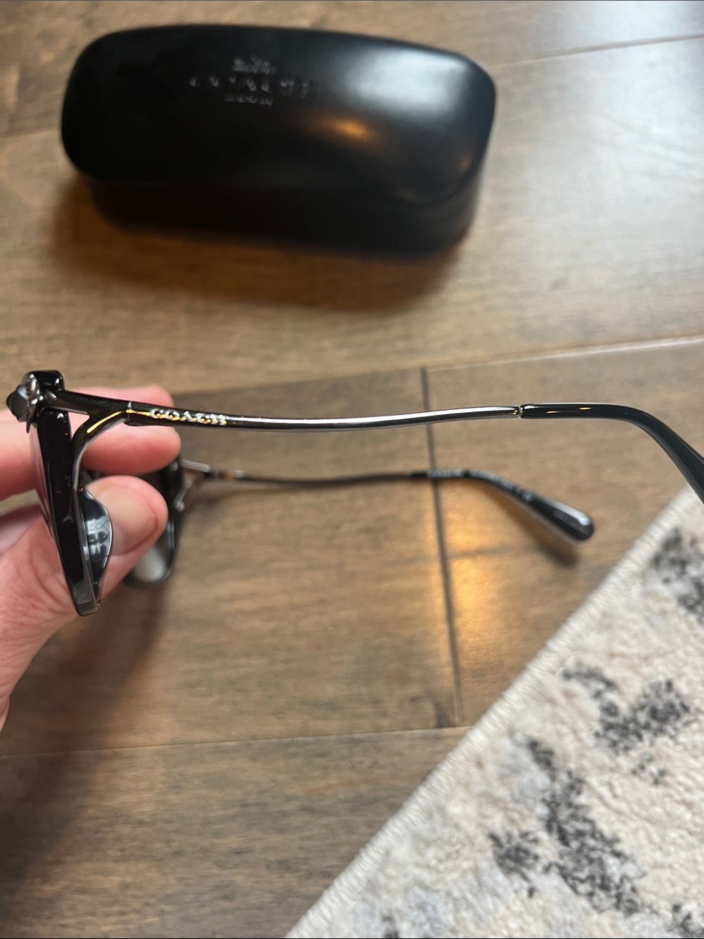 Coach Black Cat-Eye Sunglasses with Gradient Lenses - Picture 5 of 11